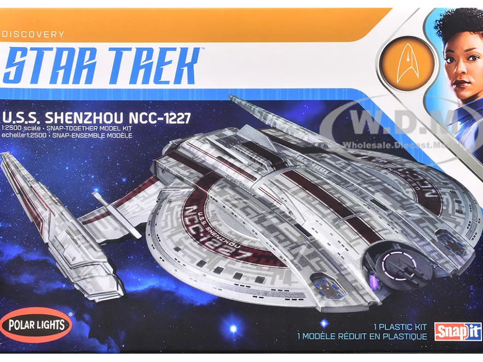 Skill 2 Snap Model Kit U.S.S. Shenzhou NCC-1227 Spacecraft "Star Trek: Discovery" (2017-2024) TV Series 1/2500 Scale Model by Polar Lights