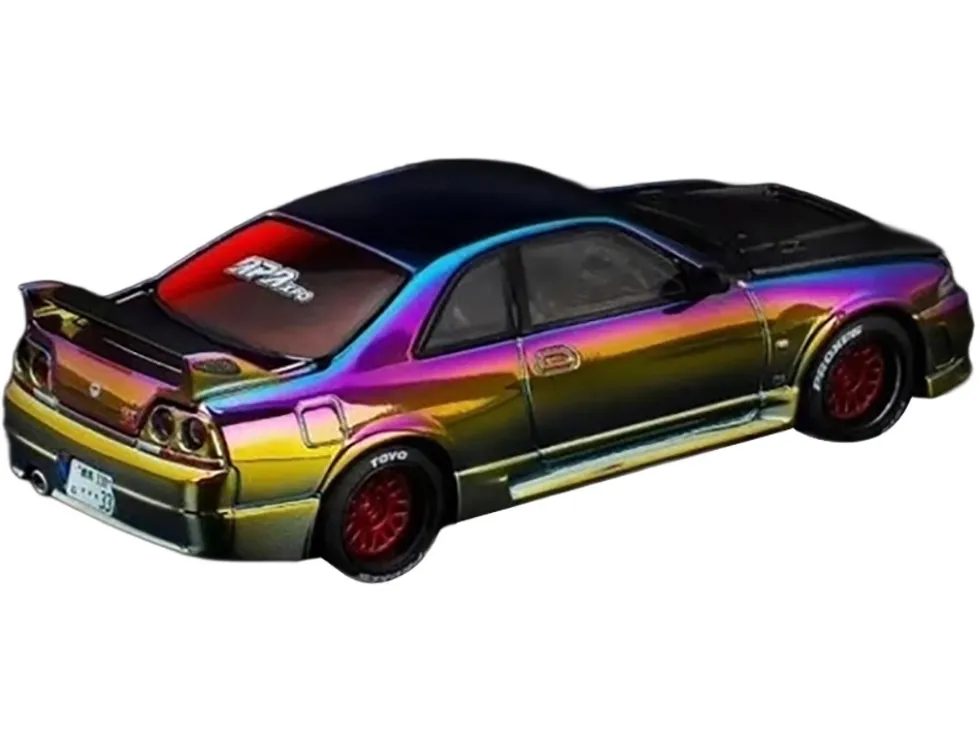 Skyline GT-R (R33) RHD (Right Hand Drive) Chameleon Chrome with Carbon Hood "APA XPO 2025 Exclusive" 1/64 Diecast Model Car by Pop Race
