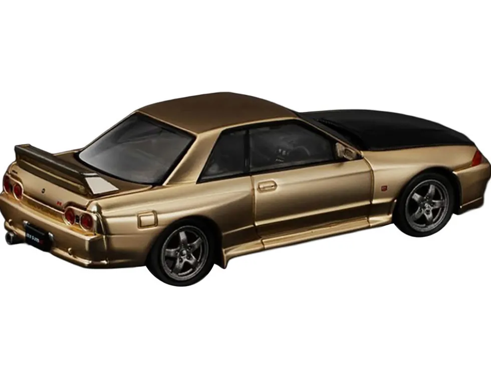 Skyline GT-R R32 RHD (Right Hand Drive) Chrome Gold with Carbon Hood "Tokyo Auto Salon 2025" 1/64 Diecast Model Car by Pop Race