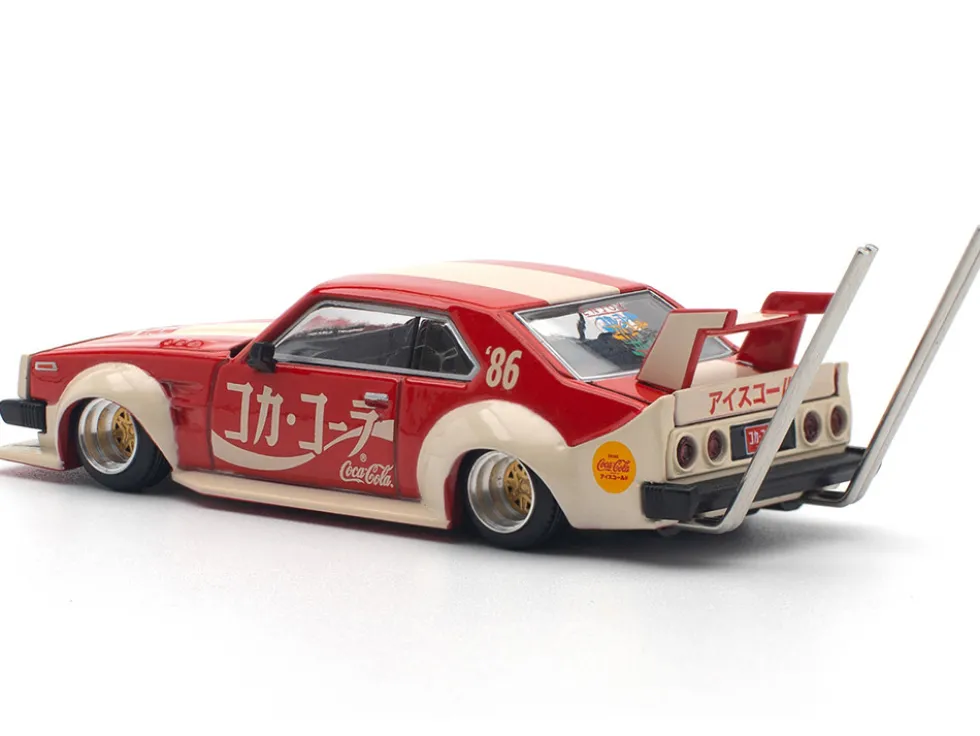 Skyline GT-R V8 Drift "Hakosuka" RHD (Right Hand Drive) "Coca-Cola (Japan)" Red and Cream 1/64 Diecast Model Car by Pop Race