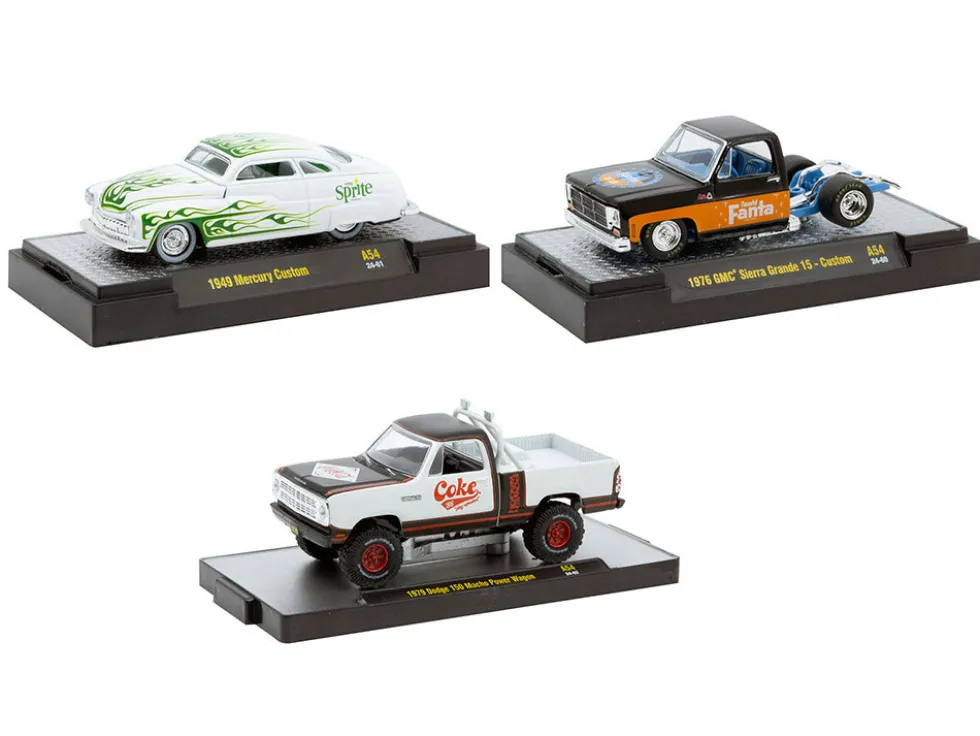 Sodas Set of 3 pieces Release 54 Limited Edition to 10000 pieces Worldwide 1/64 Diecast Model Cars by M2 Machines