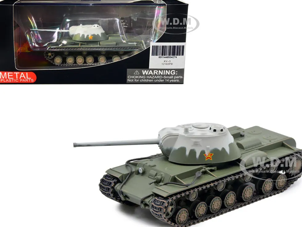 Soviet Kliment Voroshilov KV 3 Heavy Tank Winter Camouflage 1/72 Diecast Model Panzerkampf 12163PB