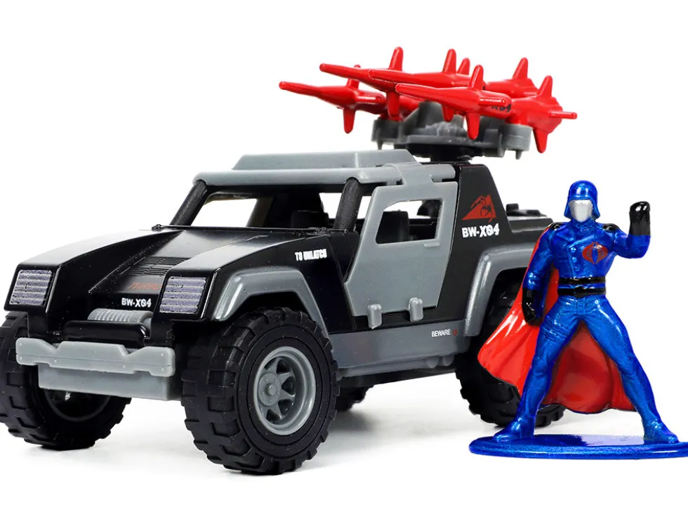 Stinger with Missile Launcher Cobra Commander Diecast Figurine G.I. Joe Hollywood Rides Series 1/32 Diecast Model Car Jada 33085