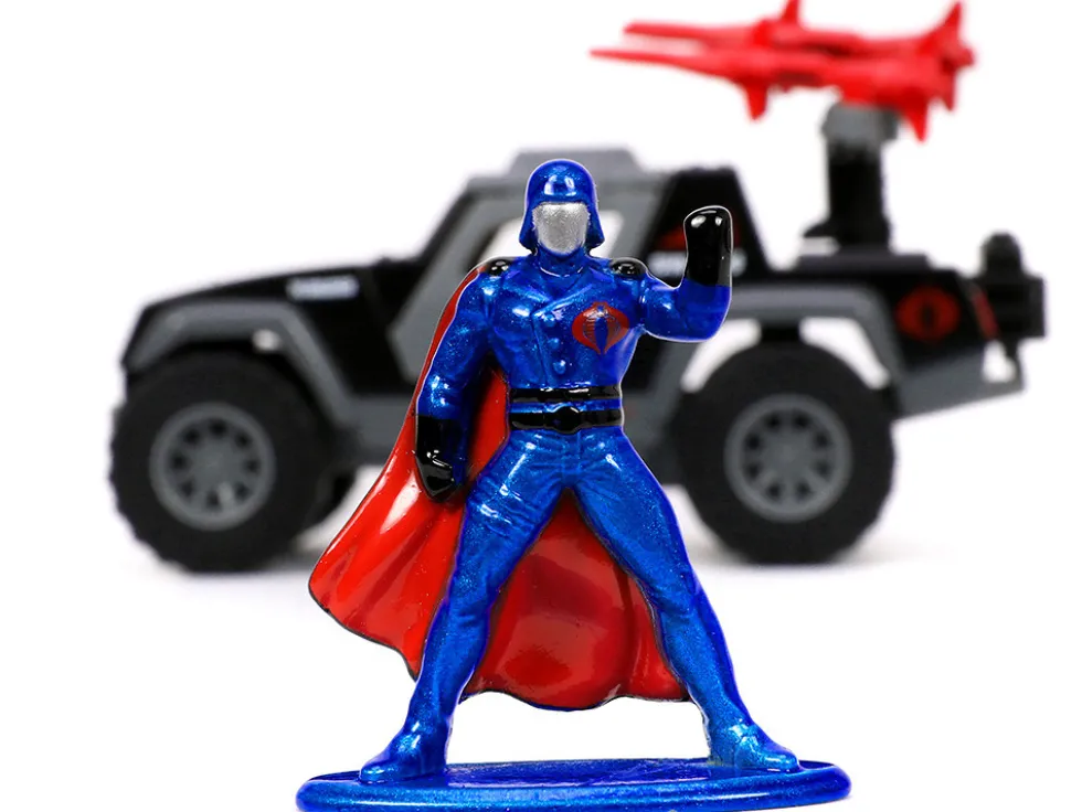 Stinger with Missile Launcher Cobra Commander Diecast Figurine G.I. Joe Hollywood Rides Series 1/32 Diecast Model Car Jada 33085
