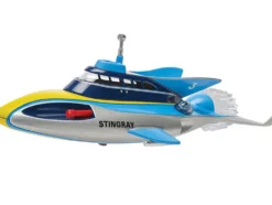 Stingray Submarine Blue and Silver with Yellow Stripes