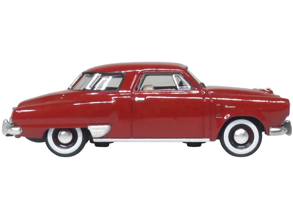 1950 Studebaker Champion Starlight Coupe Commanche Red 1/87 (HO) Scale Diecast Model Car by Oxford Diecast