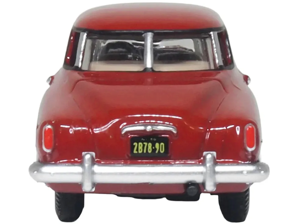 1950 Studebaker Champion Starlight Coupe Commanche Red 1/87 (HO) Scale Diecast Model Car by Oxford Diecast
