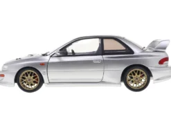 1998 Subaru Impreza 22B RHD (Right Hand Drive) Silver Metallic with Gold Wheels 1/18 Diecast Model Car by Solido