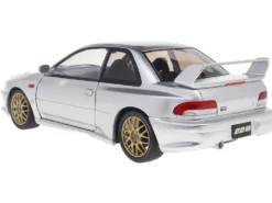 1998 Subaru Impreza 22B RHD (Right Hand Drive) Silver Metallic with Gold Wheels 1/18 Diecast Model Car by Solido