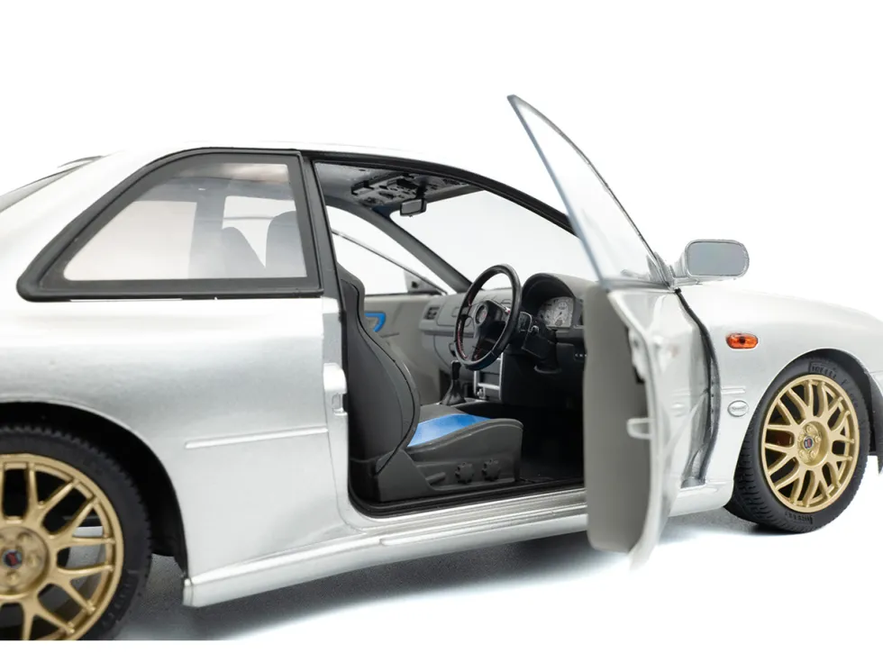 1998 Subaru Impreza 22B RHD (Right Hand Drive) Silver Metallic with Gold Wheels 1/18 Diecast Model Car by Solido