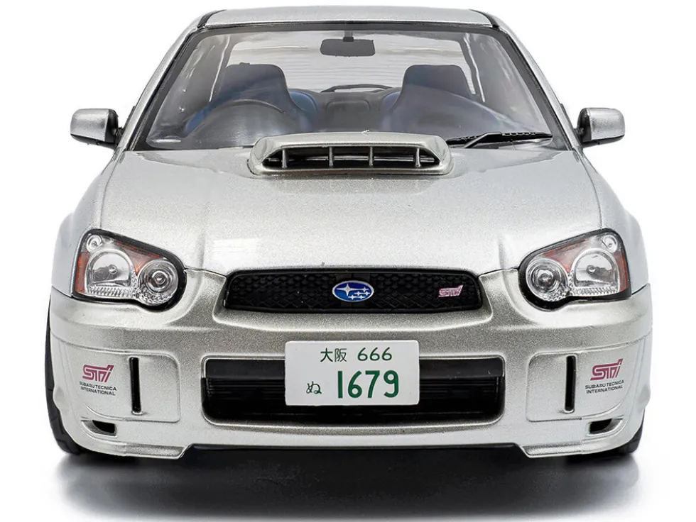 2004 Subaru Impreza WRX STI RHD (Right Hand Drive) Premium Silver Effect 1/18 Diecast Model Car by Solido