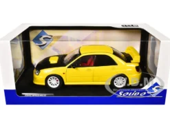 2003 Subaru Impreza WRX STI RHD (Right Hand Drive) Yellow with Carbon Hood 1/18 Diecast Model Car by Solido