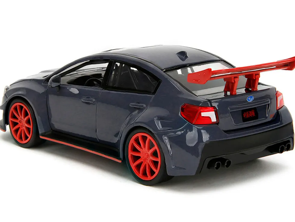 2016 Subaru WRX STI Widebody Dark Blue and Yuji Itadori Diecast Figure "Jujutsu Kaisen" (2020–2023) TV Series "Anime Hollywood Rides" Series 1/24 Diecast Model Car by Jada