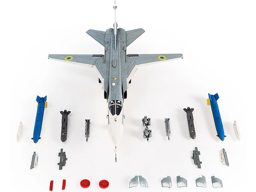 Sukhoi Su-24M Fencer-D Bomber Aircraft "Ukraine War" (2023) Ukrainian Air Force 1/72 Diecast Model by JC Wings