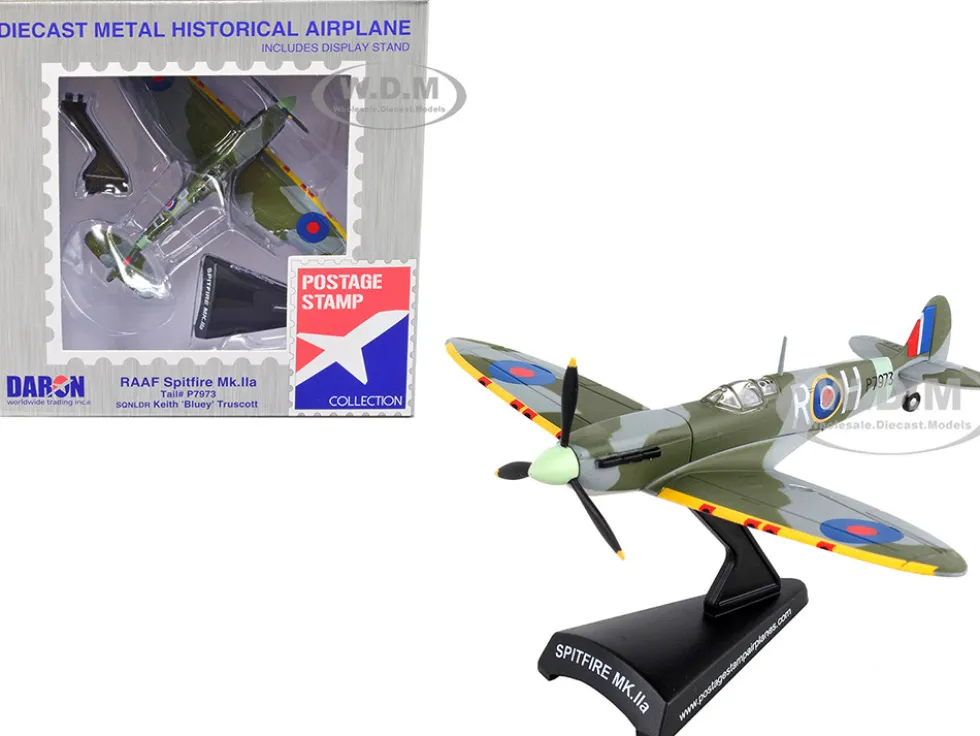 Supermarine Spitfire Mk IIa Fighter Aircraft #P7973 Royal Air Force 1/93 Diecast Model Airplane Postage Stamp PS5335-4