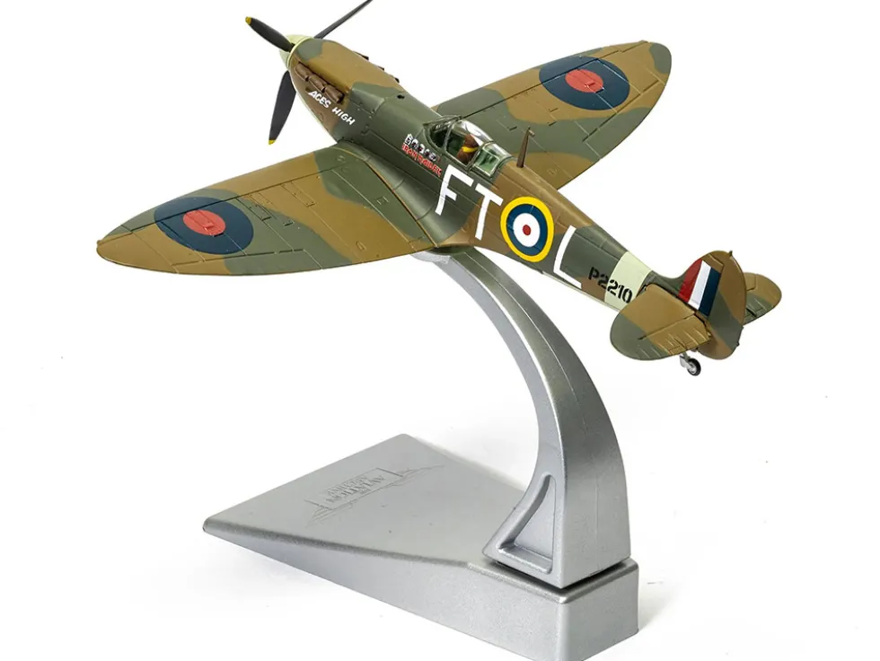 Supermarine Spitfire Mk.II Fighter Aircraft "Iron Maiden 'Aces High'" Green Camouflage with Graphics 1/72 Diecast Model by Corgi