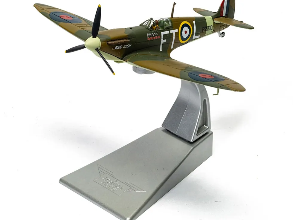 Supermarine Spitfire Mk.II Fighter Aircraft "Iron Maiden 'Aces High'" Green Camouflage with Graphics 1/72 Diecast Model by Corgi