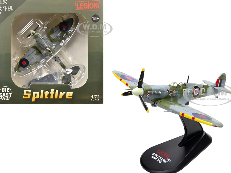 Supermarine Spitfire Mk Vb Fighter Aircraft "EN951, Ace Jan Zumbach, No. 303 Polish Kosciuszko Squadron" (1943) Royal Air Force 1/72 Diecast Model Airplane by Legion