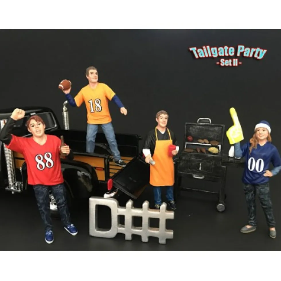 Tailgate Party Set II 4 Piece Figure Set For 1:18 Scale Models American Diorama 77595