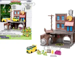 Teenage Mutant Ninja Turtles Turtle Lair Diorama Set with Figures and Party Wagon Nano Scene Series Model Jada 34679