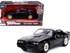 Tego's Pontiac Firebird Black Gold Stripes Hood Bird Fast & Furious Series 1/32 Diecast Model Car Jada 30763