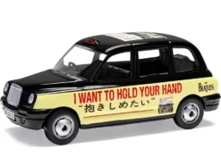 The Beatles London Taxi RHD (Right Hand Drive) "I Want To Hold Your Hand" Black and Cream with Graphics Diecast Model Car by Corgi