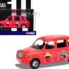 The Beatles London Taxi RHD (Right Hand Drive) "Christmas Taxi" Red with Graphics Diecast Model Car by Corgi