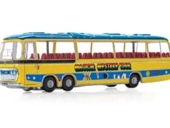 The Beatles "Magical Mystery Tour" Bus Yellow with Blue Top and Graphics Diecast Model Car by Corgi