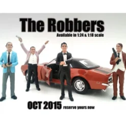 The Robbers 4 Piece Figure Set For 1:18 Scale Models American Diorama 23883-23884-23885-23886