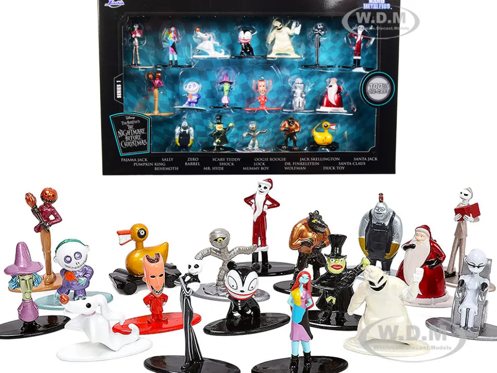 Tim Burton's The Nightmare Before Christmas Set of 18 Diecast Figurines Nano Metalfigs Series Jada 32912