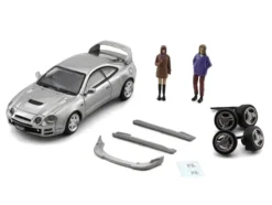 Toyota Celica GT-Four RHD (Right Hand Drive) ID Silver Metallic with 2 Figures and Accessories 1/64 Diecast Model Car by BM Creations