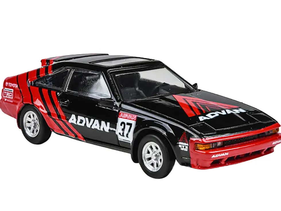 1984 Toyota Celica Supra #37 "ADVAN" Black and Red 1/64 Diecast Model Car by Paragon Models