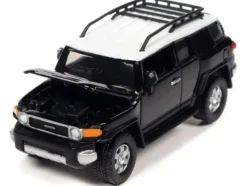 2007 Toyota FJ Cruiser Black Diamond with White Top and Roofrack Classic Gold Collection Series Limited Edition 1/64 Diecast Model Car Johnny Lightning JLCG030-JLSP278B
