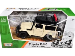 Toyota FJ40 Land Cruiser Beige "4x4 Overlanders" Series 1/24 Diecast Model Car by Motormax