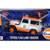 Toyota FJ40 Land Cruiser #8 Gulf Oil White Limited Edition 2400 pieces Worldwide 1/24 Diecast Model Car Motormax 79658