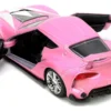 Toyota FT-1 Concept Pink Metallic Pink Ranger Diecast Figurine Power Rangers Hollywood Rides Series 1/32 Diecast Model Car Jada 33079