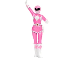Toyota FT-1 Concept Pink Metallic and Pink Ranger Diecast Figurine Power Rangers Hollywood Rides Series 1/24 Diecast Model Car Jada 33224