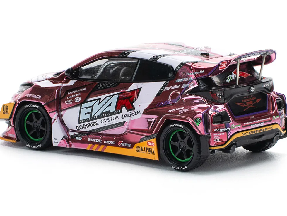 Toyota Goodride GR Yaris RHD (Right Hand Drive) "EVA RT Production Model-08" Pink Metallic with Graphics 1/64 Diecast Model Car by Pop Race