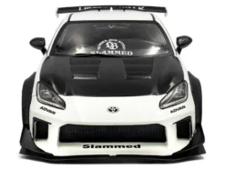 2024 Toyota GR86 LBWK Body Kit RHD (Right Hand Drive) Pearl White with Carbon Hood 1/18 Diecast Model Car by Solido
