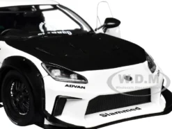 2024 Toyota GR86 LBWK Body Kit RHD (Right Hand Drive) Pearl White with Carbon Hood 1/18 Diecast Model Car by Solido