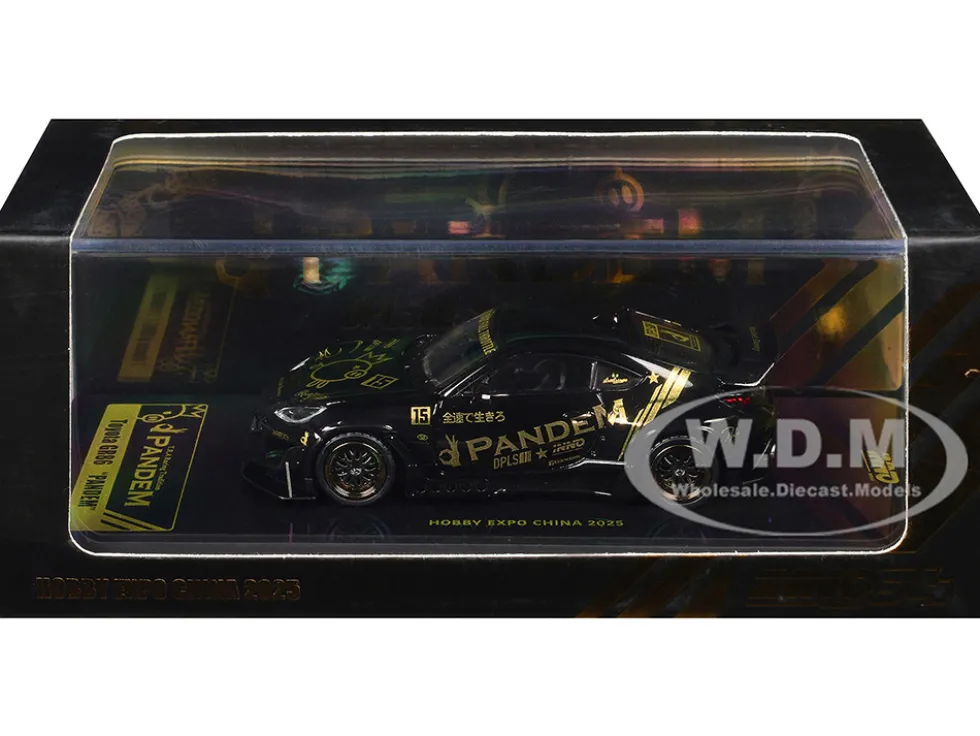Toyota GR86 "Pandem" RHD (Right Hand Drive) Black with Gold Graphics "Hobby Expo China 2025 Event Exclusive" 1/64 Diecast Model Car by Inno Models