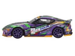 Toyota GR Supra KUHL RHD (Right Hand Drive) #91 Shingo Hatanaka "Evangelion Racing" "D1 Grand Prix" (2021) Limited Edition 1/64 Diecast Model Car by Mini GT
