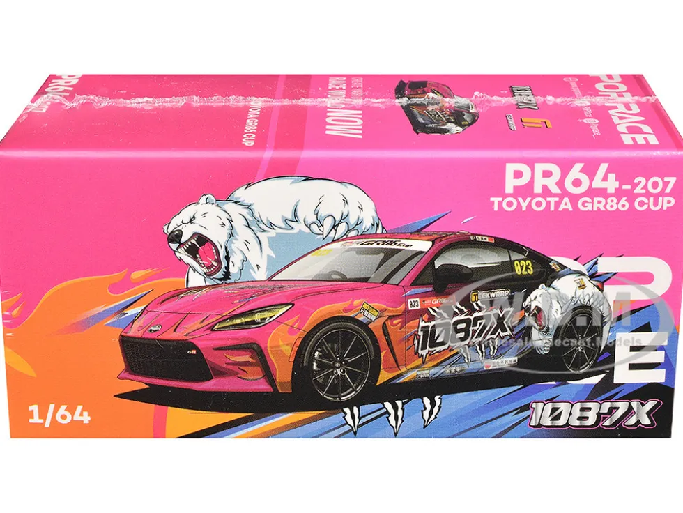 Toyota GR86 #823 1087X "Toyota GR86 Cup" (2025) 1/64 Diecast Model Car by Pop Race