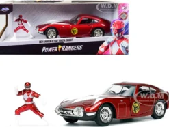 1967 Toyota 2000GT RHD Right Hand Drive Red Metallic Red Ranger Diecast Figurine Power Rangers Hollywood Rides Series 1/32 Diecast Model Car Jada 33074