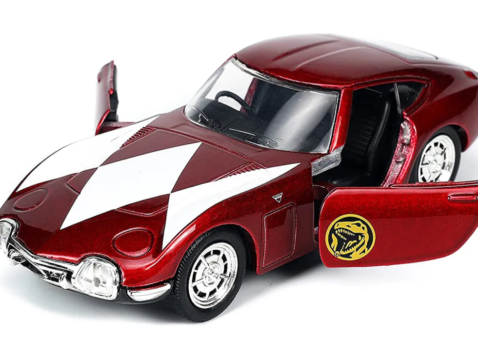 1967 Toyota 2000GT RHD Right Hand Drive Red Metallic Red Ranger Diecast Figurine Power Rangers Hollywood Rides Series 1/32 Diecast Model Car Jada 33074