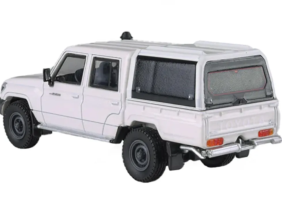 2012 Toyota Land Cruiser LC 79 French Vanilla White with Canopy 1/64 Diecast Model Car by Paragon Models