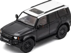 Toyota Land Cruiser Prado 250 Black with White Top 1/64 Diecast Model Car by GCD