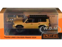 2024 Toyota Land Cruiser Prado Gold Metallic with Red Stripes and Roof Rack 1/64 Diecast Model Car by GCD