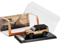 2024 Toyota Land Cruiser Prado Gold Metallic with Red Stripes and Roof Rack 1/64 Diecast Model Car by GCD