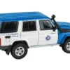 2014 Toyota Land Cruiser 76 RHD Right Hand Drive Blue and White Japan Automobile Federation 1/64 Diecast Model Car Paragon Models PA-65317